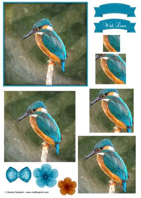 Kingfisher Watercolour Pyramid Topper