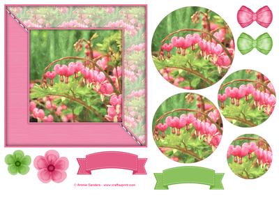 Bleeding Hearts Floral 6x6 Card Front & Decoupage