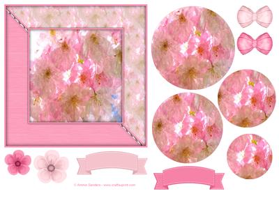 Pretty Floral Watercolour 6x6 Card Front & Decoupage