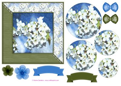 Pretty Floral Watercolour 6x6 Card Front & Decoupage