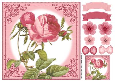 Vintage Rose 8x8 Topper & Embellishments
