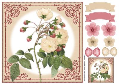 Vintage Rose 8x8 Topper & Embellishments