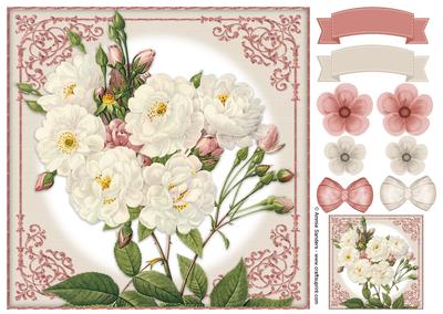 Vintage Rose 8x8 Topper & Embellishments