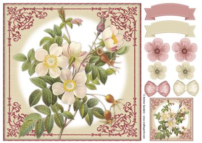 Vintage Rose 8x8 Topper & Embellishments