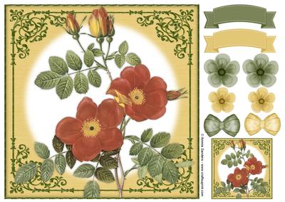 Vintage Rose 8x8 Topper & Embellishments