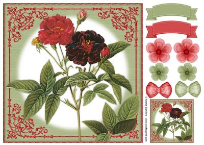 Vintage Rose 8x8 Topper & Embellishments