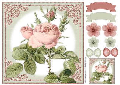 Vintage Rose 8x8 Topper & Embellishments