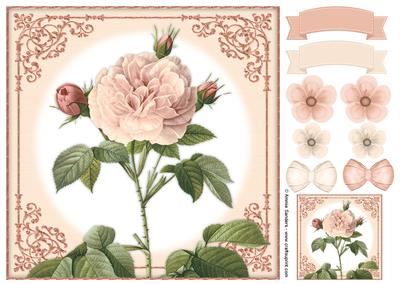 Vintage Rose 8x8 Topper & Embellishments