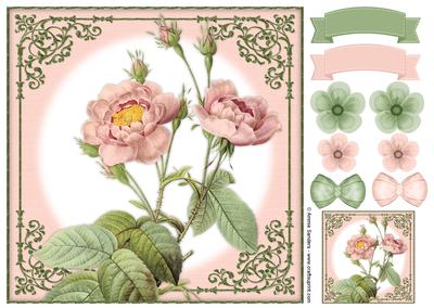 Vintage Rose 8x8 Topper & Embellishments