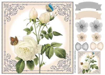 Vintage Rose 8x8 Topper & Embellishments