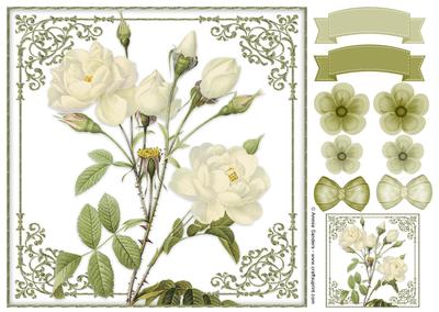 Vintage Rose 8x8 Topper & Embellishments