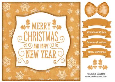 Holly, Merry Christmas & Happy New Year 8x8 Topper