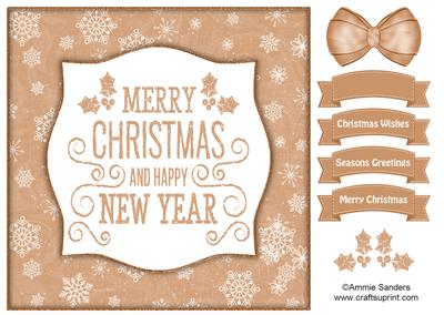 Holly, Merry Christmas & Happy New Year 8x8 Topper