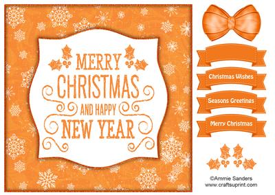 Holly, Merry Christmas & Happy New Year 8x8 Topper