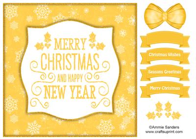 Holly, Merry Christmas & Happy New Year 8x8 Topper