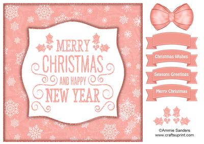 Holly, Merry Christmas & Happy New Year 8x8 Topper