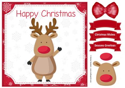 Christmas Reindeer 8x8 Topper & Embellishments