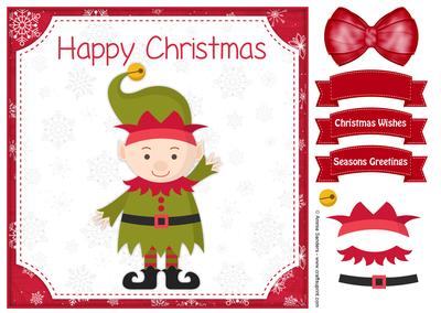 Christmas Elf 8x8 Topper & Embellishments