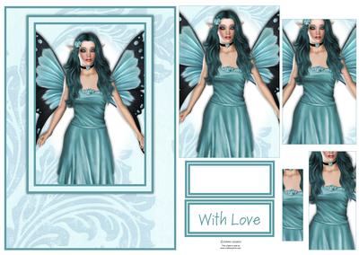 Beautiful Blue Fairy Card Front Kit