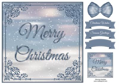 Merry Christmas 8x8 Topper & Embellishments