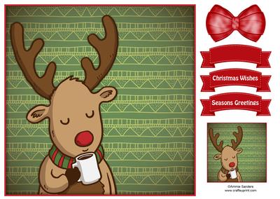 Christmas Reindeer 8x8 Topper & Embellishments