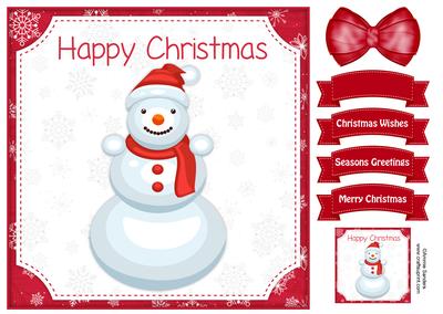 Christmas Snowman 8x8 Topper & Embellishments