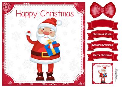 Christmas Jolly Santa 8x8 Topper & Embellishments