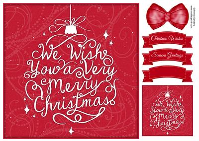 We Wish You a Very Merry Christmas 8x8 Topper