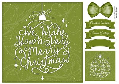 We Wish You a Very Merry Christmas 8x8 Topper