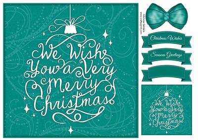 We Wish You a Very Merry Christmas 8x8 Topper