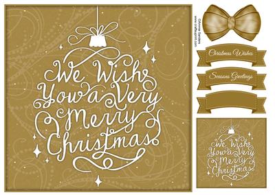 We Wish You a Very Merry Christmas 8x8 Topper