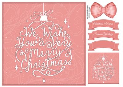 We Wish You a Very Merry Christmas 8x8 Topper