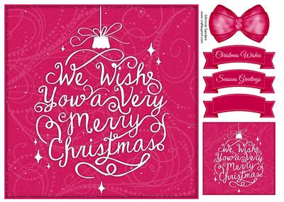 We Wish You a Very Merry Christmas 8x8 Topper