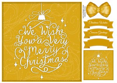 We Wish You a Very Merry Christmas 8x8 Topper