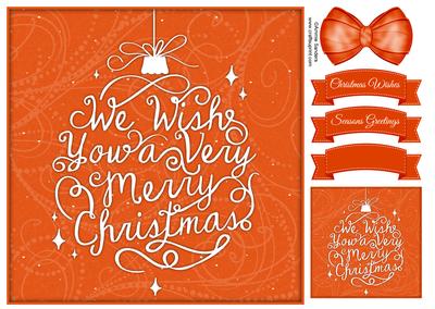 We Wish You a Very Merry Christmas 8x8 Topper