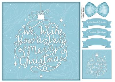 We Wish You a Very Merry Christmas 8x8 Topper