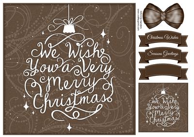 We Wish You a Very Merry Christmas 8x8 Topper