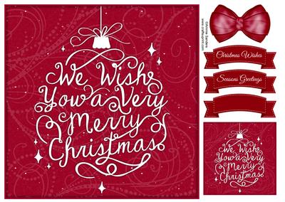 We Wish You a Very Merry Christmas 8x8 Topper