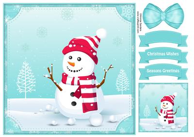 Christmas Snowman 8x8 Topper & Embellishments