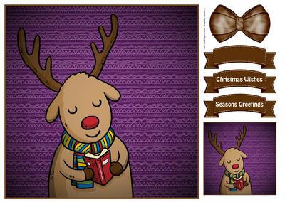 Christmas Reindeer 8x8 Topper & Embellishments