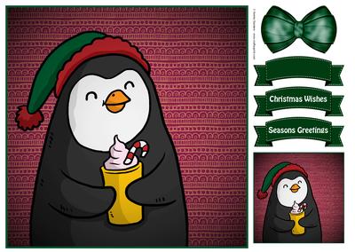 Christmas Penguin 8x8 Topper & Embellishments