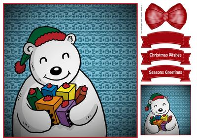 Christmas Polar Bear 8x8 Topper & Embellishments