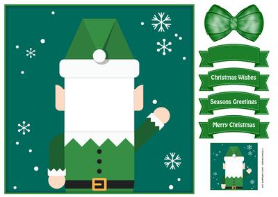 Add Your Own Face Christmas Elf 8x8 Topper