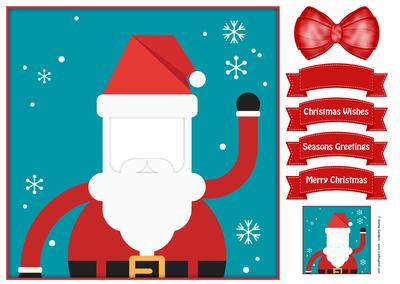 Add Your Own Face Christmas Santa 8x8 Topper