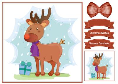 Christmas Reindeer 8x8 Topper & Embellishments