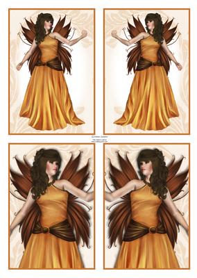 Beautiful Fairy in Shades of Gold & Brown Toppers