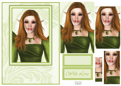 Gorgeous Emerald Fairy Portrait Card Front
