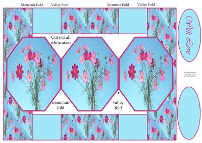 Pretty Flowers 3 Panel Pop Up Card