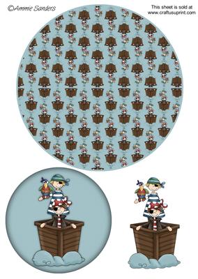 Pirates Wobble Card Sheet, Ideal for the Boys