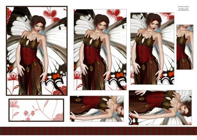 Beautiful Butterfly Fairy 3D Pyramid Sheet